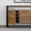 Buffet Augusta en merisier ambré, style épuré et fonctionnel | Augusta sideboard in amber cherry wood, sleek and functional style.