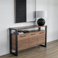 Buffet Augusta en noyer naturel, 3 portes, design élégant | Augusta sideboard in natural walnut, 3 doors, elegant design. 