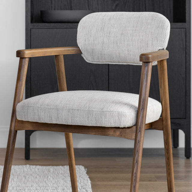 Chaise de salle à manger en tissu avoine - Bradley