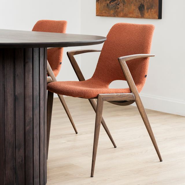 Chaise de cuisine en tissu terre cuite - Gladys