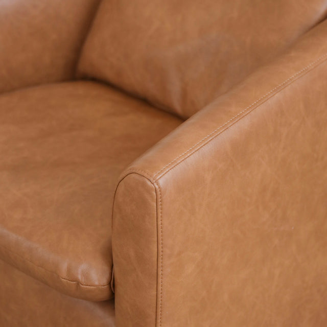 Fauteuil WALTER en cuir végane cognac