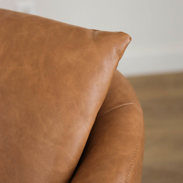 Fauteuil WALTER en cuir végane cognac