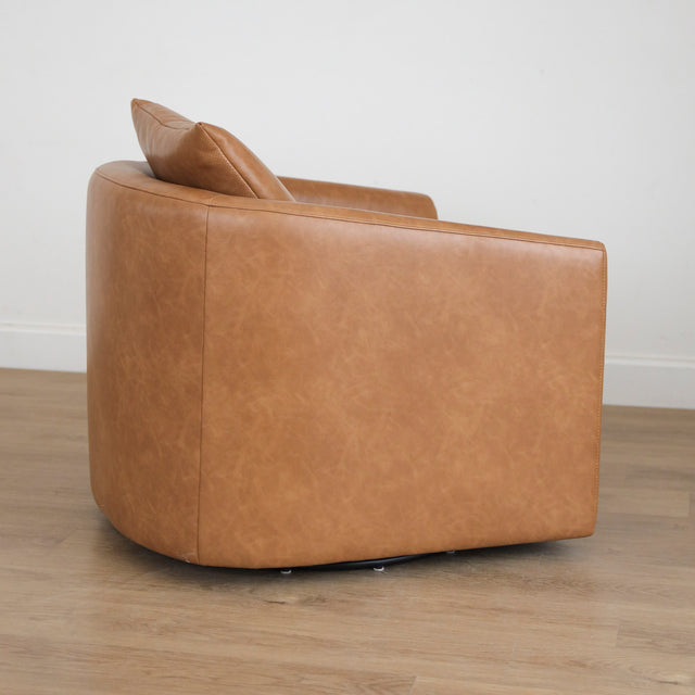 Fauteuil WALTER en cuir végane cognac