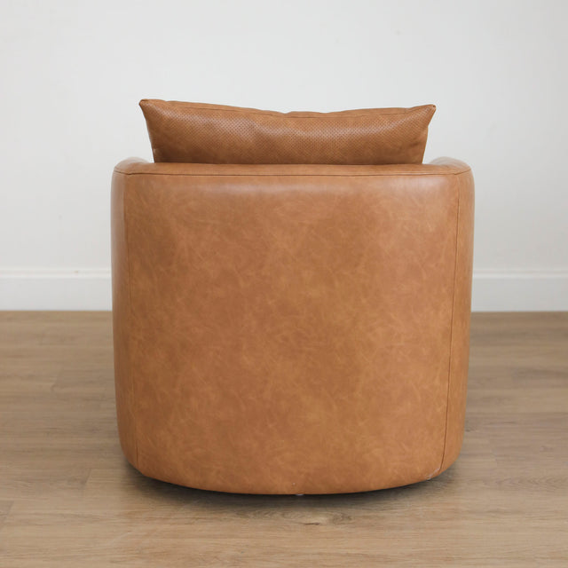 Fauteuil WALTER en cuir végane cognac