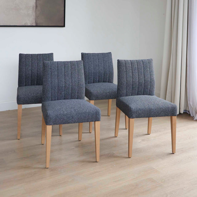 Ensemble de 4 chaises de cuisine Gemma en tissu bitume