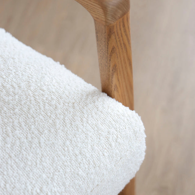 Lucien Cream Bouclé Fabric Armchair