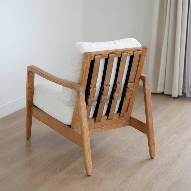 Lucien Cream Bouclé Fabric Armchair