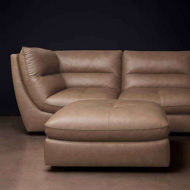 Modulaire Delano en cuir café