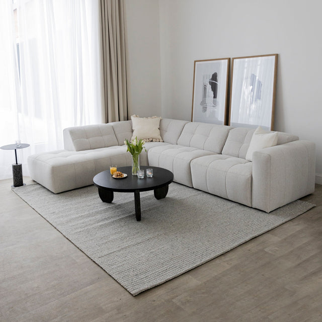 Emma modular in pale greige fabric 