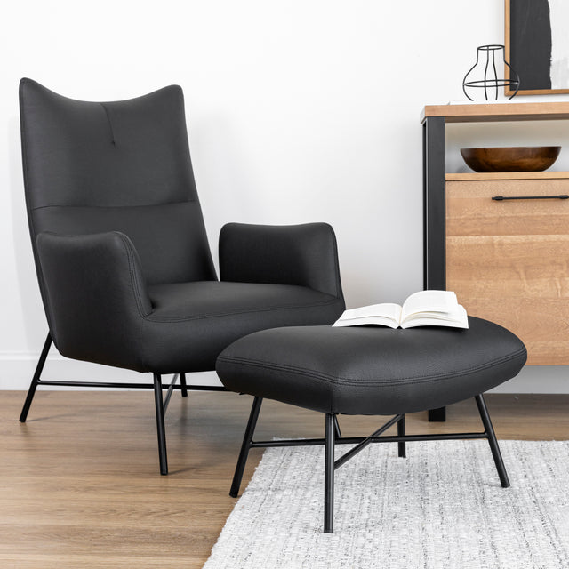 Ensemble Fauteuil et ottoman Ralph