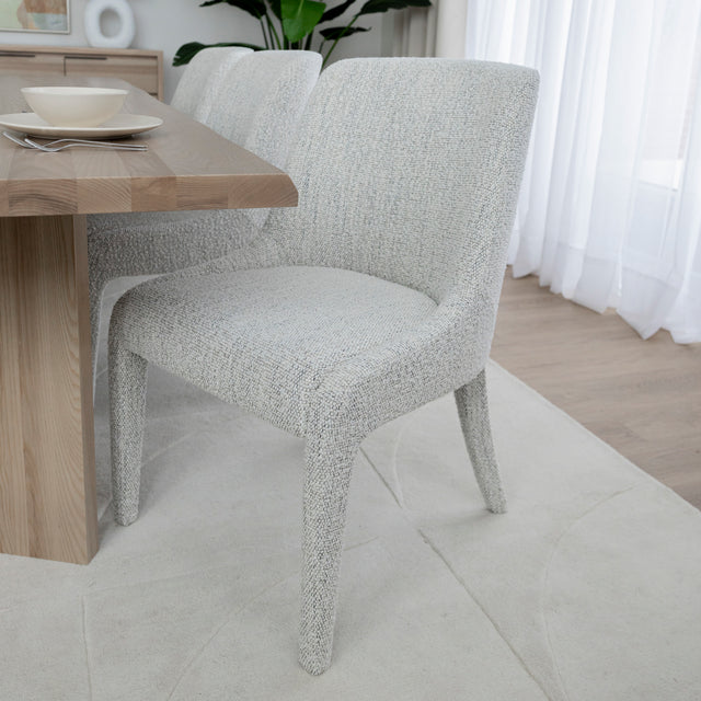 Chaise de salle à manger en tissu bouclé - Estelle