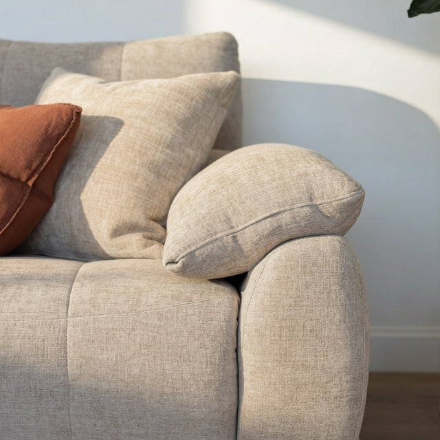 Sectionnel Gaspard en tissu sable fin