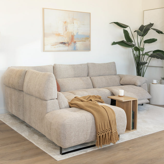 Sectionnel Gaspard en tissu sable fin