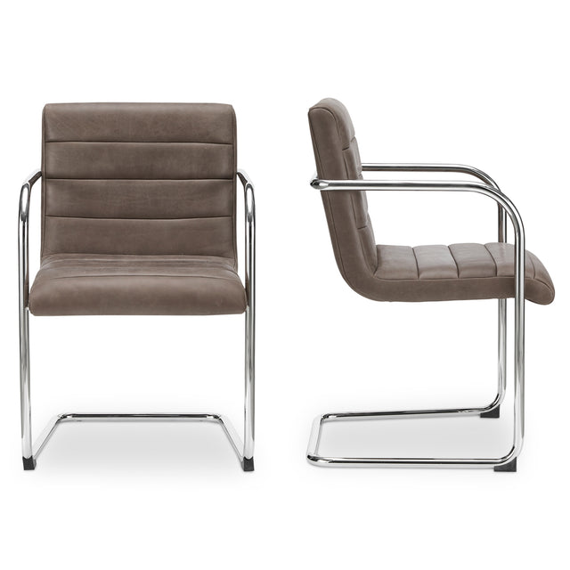 Chaise de cuisine en cuir végane chocolat - Giorgio