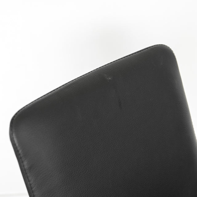 Chaise de salle à manger en cuir noir - Iris