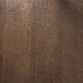 Table de chevet en bois brun foncé avec tiroir et rangement ouvert au style contemporain.
