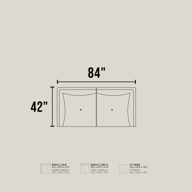 Modulaire Delano en tissu biscotte