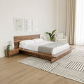 Lit Esterel en noyer naturel | Elegant Esterel bed in natural walnut.