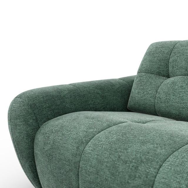 Modulaire en tissu vert, design moderne sur fond neutre.