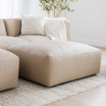 repose pied en cuir beige