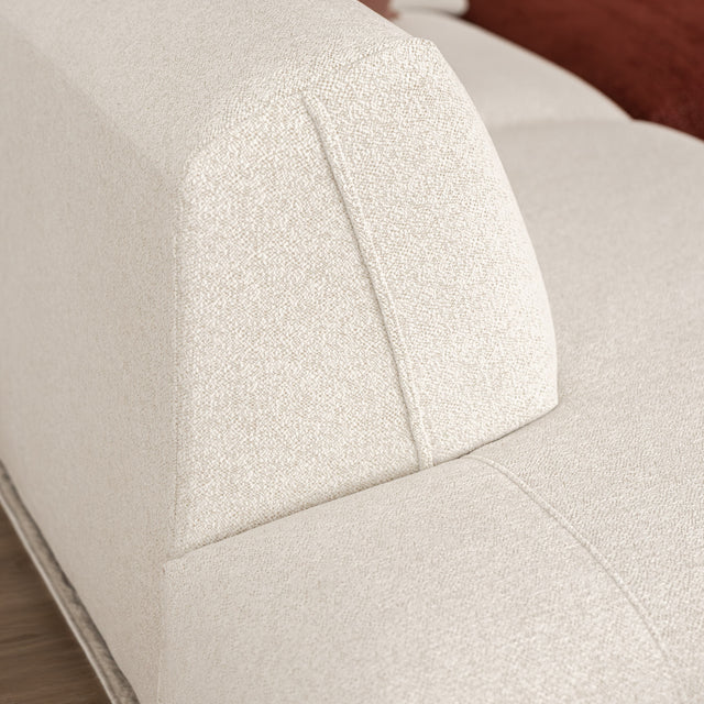 Milo Modular sofa in cream and burgundy fabric
