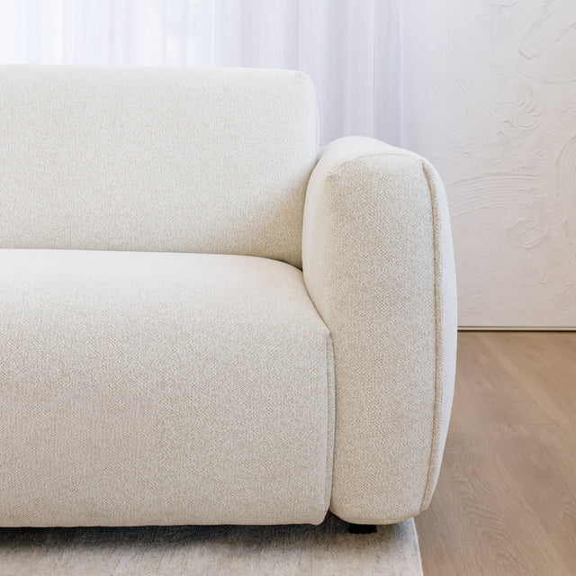 Milo Modular sofa in cream and burgundy fabric