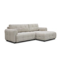 sofa modulaire en tissu terrazzo, design contemporain sur fond blanc.