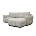 sofa modulaire en tissu terrazzo, design contemporain sur fond blanc.