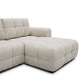 sofa modulaire en tissu terrazzo, design contemporain sur fond blanc.