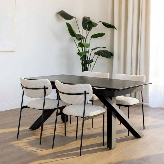 Table de cuisine en céramique noire - PORTNEUF