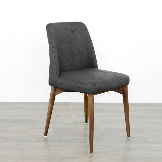 Chaise de cuisine en cuir végane noir - Odile