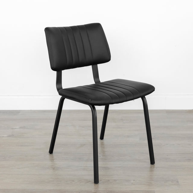 Chaise de cuisine en cuir végane noir - Mcgill