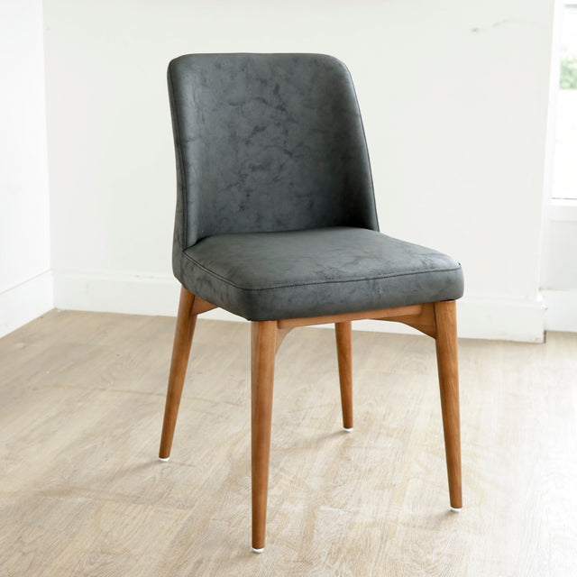 Chaise de cuisine en cuir végane noir - Odile