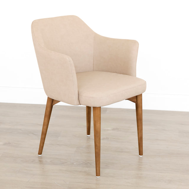 chaise de cuisine en cuir tan