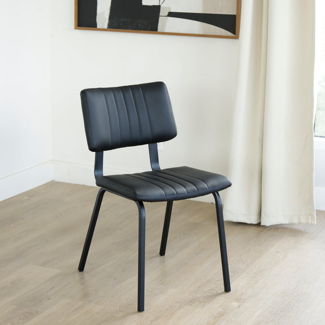 Chaise de cuisine en cuir végane noir - Mcgill