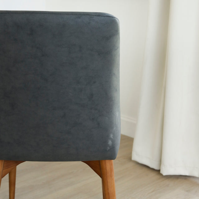 Ensemble de 2 chaises de cuisine en cuir végane noir - Odile