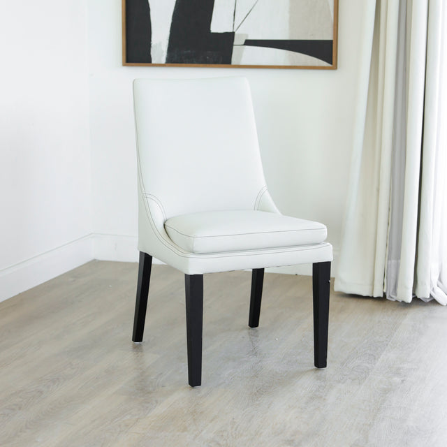 Chaise de cuisine en cuir végane crème - SINATRA