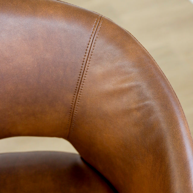 Chaise de cuisine en cuir végane cognac - Madison