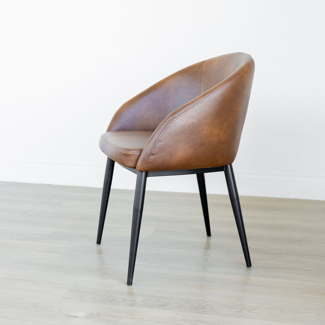 Chaise de cuisine en cuir végane cognac - Madison