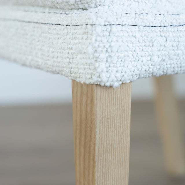 Chaise de cuisine en tissu bouclé ivoire - SINATRA