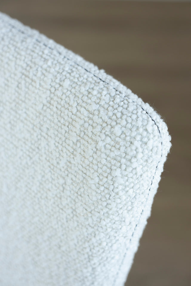 Chaise de cuisine en tissu bouclé ivoire - SINATRA