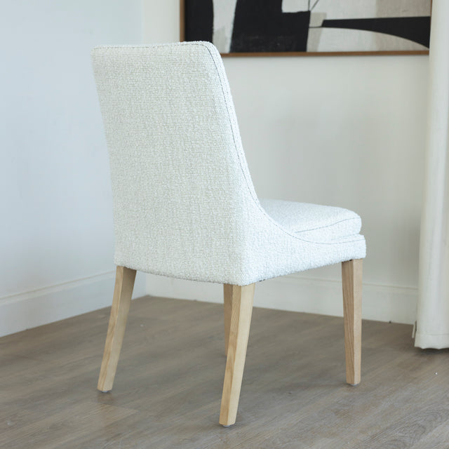 Chaise de cuisine en tissu bouclé ivoire - SINATRA