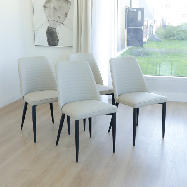 Ensemble de chaises de cuisine en cuir taupe - Alice