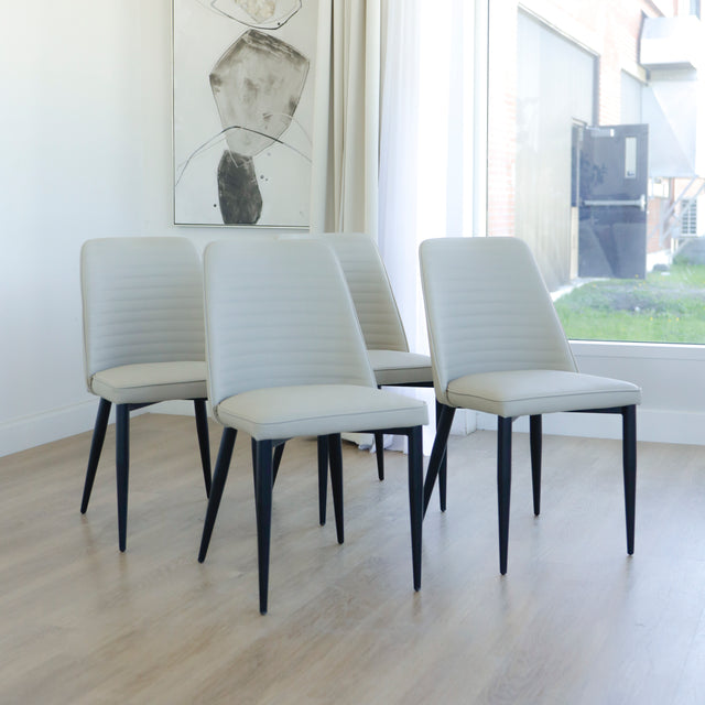 Ensemble de chaises de cuisine en cuir taupe - Alice