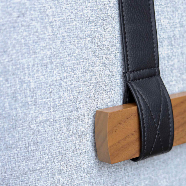 Henri modular wardrobe in pale grey fabric