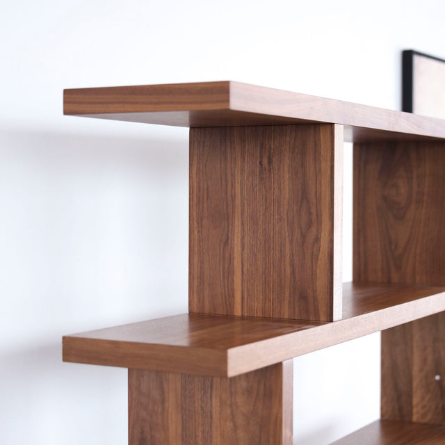 Millie bookcase in natural walnut