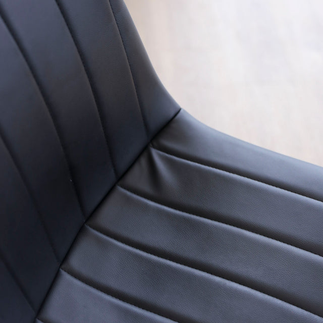 Chaise de cuisine en cuir végane noir Parker