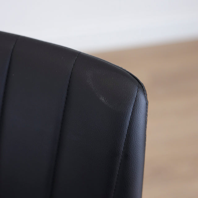 Chaise de cuisine en cuir végane noir Parker