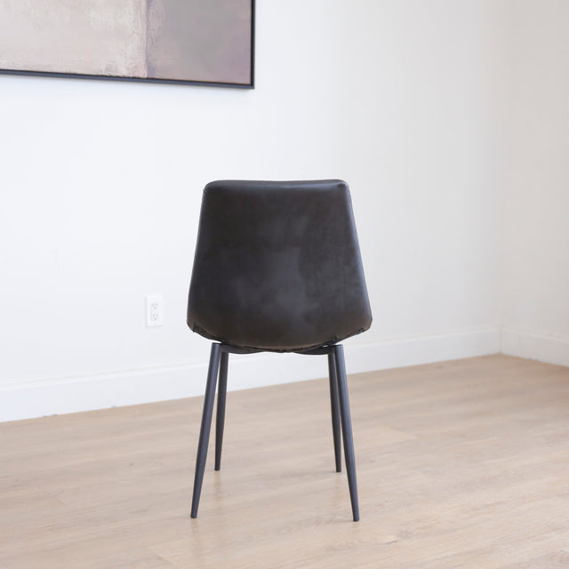 Chaise de cuisine en cuir végane noir Parker