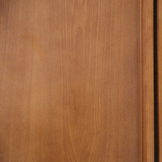 Ottoman West avec rangement en tissu bouclé ivoire et bois teinture noyer